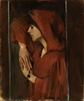 Alice Pike Barney Gallery: Woman with Red Hood, late 19th-early 20th century. Creator: Alice Pike Barney
