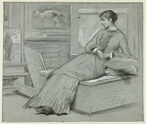 Marks Henry Stacey Prints: Woman Resting on a Platform, n. d. Creator: Henry Stacy Marks