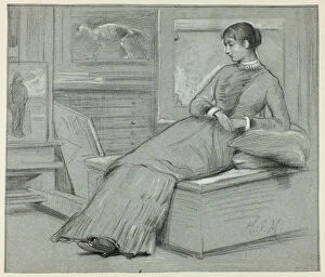 Woman Resting on a Platform, n.d. Creator: Henry Stacy Marks