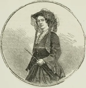 Riding Crop Prints: Woman with riding crop, 1865. Creator: Unknown