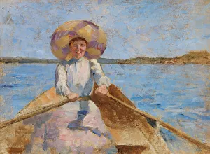 Wiik Maria Prints: Woman Rowing, Sketch, 1892. Creator: Maria Wiik