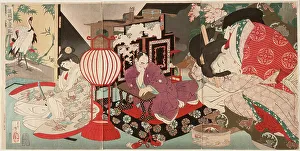 Guarding Prints: A Woman Saving the Nation: A Chronicle of Great Peace, 1886. Creator: Tsukioka Yoshitoshi