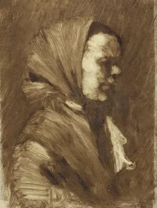 Woman in Scarf, about 1895. Creator: William Merritt Chase