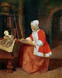 Gabriel Mitzu Prints: A Woman seated Drawing, c1649-1667. Artist: Gabriel Metsu
