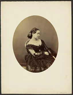Woman seated in profile, mid-19th century. Creator: Paul De Gaillard