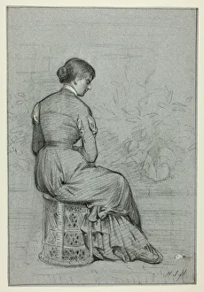Marks Henry Stacey Prints: Woman Seated on a Tabouret, n. d. Creator: Henry Stacy Marks