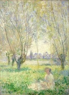 Claude Gallery: Woman Seated under the Willows, 1880. Creator: Claude Monet