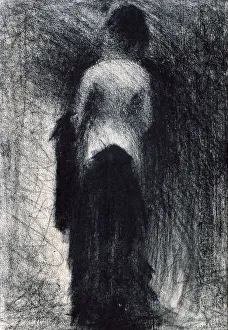 Georges Pierre Seurat Prints: Woman Seen from the Back, c1880-1891. Artist: Georges-Pierre Seurat