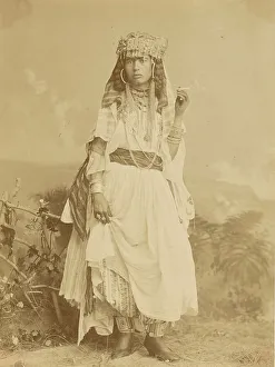Plait Prints: Woman smoking, about 1865-1885. Creator: Unknown