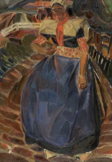 Cobbled Prints: Woman from Spakenburg, 1917. Creator: Gustave De Smet