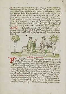 Fables Prints: A Woman Speaking to a Horseman; Fables, third quarter of 15th century. Creator: Unknown
