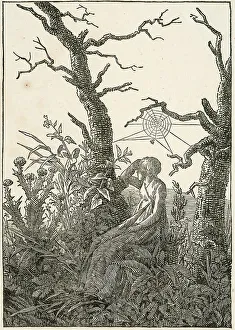 Woman with Spider's Web Between Bare Trees, 1803. Creator: Caspar David Friedrich