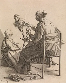 Cottage Industry Prints: A Woman Spinning, Plate 4 from Five Feminine Occupations, ca. 1640-57