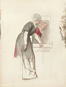 Veth Jan Pieter Prints: Woman standing in front of a mirror, 1874-1925. Creator: Jan Veth
