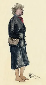 Woman in stockinged feet, 1953. Creator: Shirley Markham