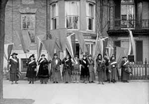 Sashes Prints: Woman Suffrage, 1917. Creator: Harris & Ewing
