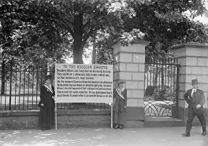 Woman Suffrage Banner, 1917. Creator: Harris & Ewing. Woman Suffrage Banner, 1917. Creator: Harris & Ewing