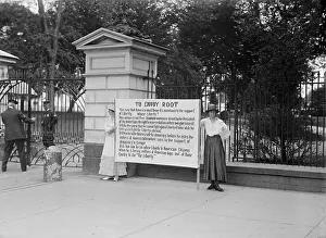Woman Suffrage Banner, 1917. Creator: Harris & Ewing. Woman Suffrage Banner, 1917. Creator: Harris & Ewing