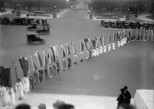 Group Of Women Prints: Woman Suffrage at Capitol with Banners