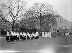 Suffragists Prints: Woman Suffrage at Capitol with Banners