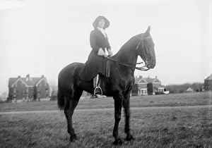 Woman Suffrage. Mrs. Burleson, Grand Marshall, 1913. Creator: Harris & Ewing. Woman Suffrage. Mrs. Burleson, Grand Marshall, 1913. Creator: Harris & Ewing
