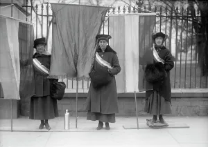 Suffragists Prints: Woman Suffrage - Pickets, 1917
