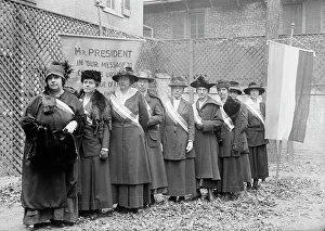 Suffragists Prints: Woman Suffrage - Pickets, 1917