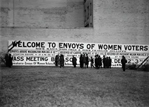 Envoys Prints: Woman Suffrage Sign: Welcome To Envoys of Women Voters
