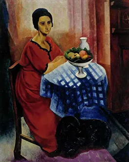 Woman at the Table, 1919. Creator: Moise Kisling