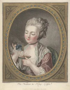 Coffee Things Prints: Woman Taking Coffee. Artist: Bonnet, Louis-Marin (1743-1793)