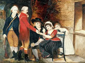 A woman telling a man's fortune, early-mid 19th century. Creator: Alfred Chalon.<br> A woman telling a man's fortune, early-mid 19th century. Creator: Alfred Chalon