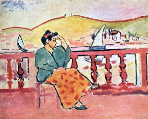 Henri Mile Benot Prints: Woman on a Terrace, 1907. Creator: Henri Matisse