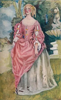 Calthrop Prints: A Woman of the Time of Charles II, 1907. Artist: Dion Clayton Calthrop