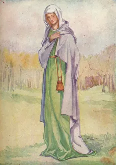Modest Prints: A Woman of the Time of Henry III, 1907. Artists: Dion Clayton Calthrop, King Henry III