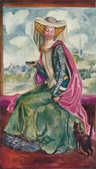 English Costume Gallery: A Woman of the Time of Henry IV, 1907. Artist: Dion Clayton Calthrop