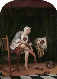 Steen Prints: Woman at her toilet. Artist: Steen, Jan Havicksz (1626-1679)