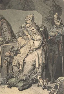 A Woman at her Toilet with a Maid, a Boy, a Dog and a Young Soldier; verso: A Sketch
