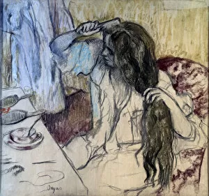 Comb Collection: Woman at her Toilette, 1889. Artist: Edgar Degas