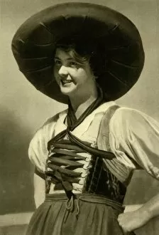 Tyrolean Gallery: Woman in traditional costume, Tyrol, Austria, c1935. Creator: Unknown