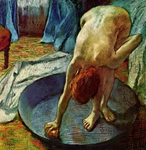 Naked Gallery: Woman in a Tub, 1886. Artist: Edgar Degas