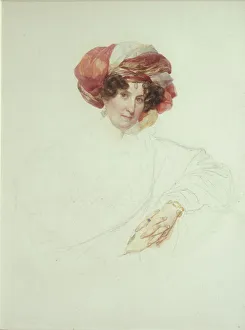 Briullov Prints: Woman in Turban. Portrait of Countess Maria Grigoryevna Razumovskaya (1772-1865)