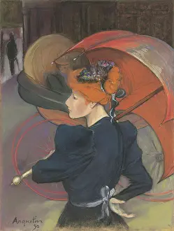 Anquetin Prints: Woman with umbrella, 1890. Creator: Anquetin, Louis (1861-1932)