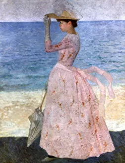 Pink Gallery: Woman with the Umbrella, 1900. Artist: Aristide Maillol