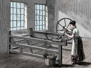 Woman using a Spinning Jenny, c1880 Woman using a Spinning Jenny, c1880