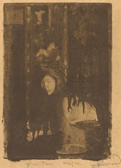 Woman with a Vase (La femme au vase), 1894. Creator: Paul Albert Besnard Woman with a Vase (La femme au vase), 1894. Creator: Paul Albert Besnard