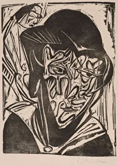 Die Brucke Gallery: Woman with a Veil, 1915. Creator: Ernst Kirchner