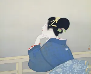 Woman Waiting for the Moon to Rise, 1944. Creator: Shoen, Uemura (1875-1949)