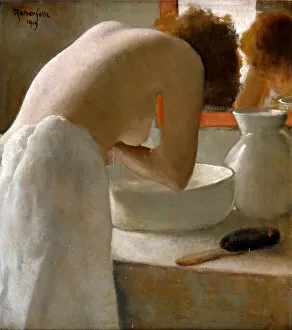After The Bath Gallery: Woman Washing. Artist: Rassenfosse, Armand (1862-1934)