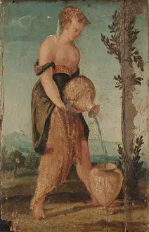 Filling Prints: Woman with Water Jug, 1540-1570. Creator: Circle of Lambert Sustris