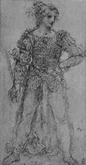 Interlace Prints: A Woman Wearing a Bodice of Interlaced Ribbons, c1480 (1945). Artist: Leonardo da Vinci